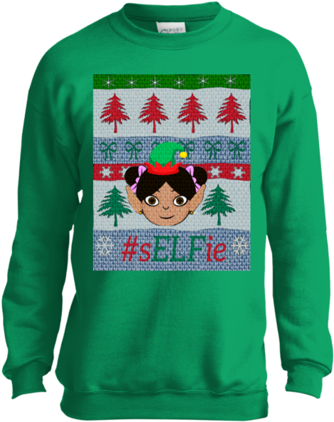 Christmas Sweatshirt- Little Pigtails - Ya Done Messed Up A A Ron Sweatshirt (600x600), Png Download