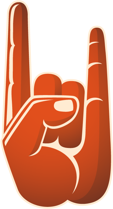 Rock Hand Wall Sticker - Retro Poster For Party (374x701), Png Download