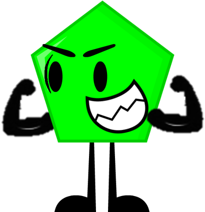 Green Pentagon Poster Pose - Inanimate Objects 3 Green Pentagon (447x423), Png Download