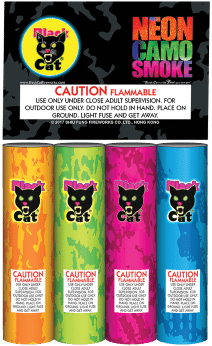 Neon Camo Smoke Bc - Black Cat Fireworks (400x400), Png Download