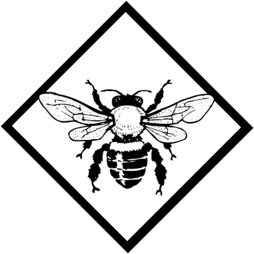 Bee Logo - Bee Black And White Clipart (662x599), Png Download