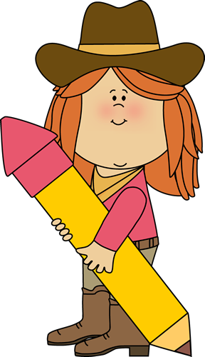 Cowboy Clipart Cowboy Cowgirl - Cowboy Pencil Clip Art (288x500), Png Download