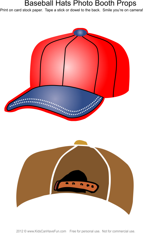 Cubs Baseball Cap Clipart - Baseball Printable Photo Props (531x741), Png Download