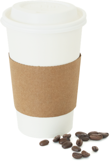 Hot Cup Sleeves - Coffee Cup With Heat Sleeve (352x521), Png Download