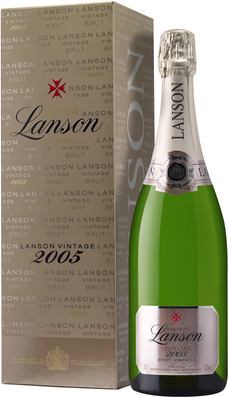 Champagne Lanson Vintage Gold Label 2005 - Lanson (478x800), Png Download
