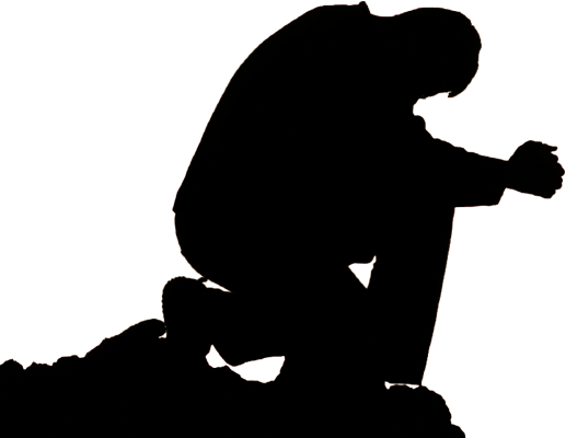 Jesus Silhouette Png Download - Man Praying Silhouette (517x400), Png Download