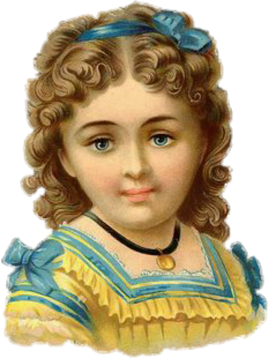 Vintage, Cute, Victorian, Girl, Woman, Antique, Page - Girl (541x720), Png Download