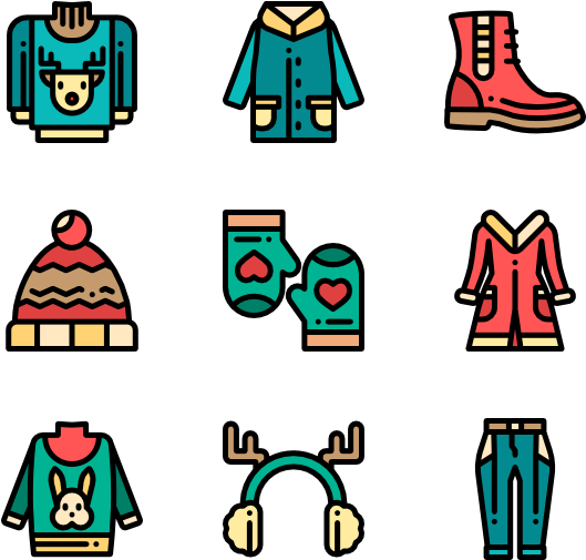 Picture Free Download Icons Free Clothes - Winter Clothes Png Cartoon (600x564), Png Download