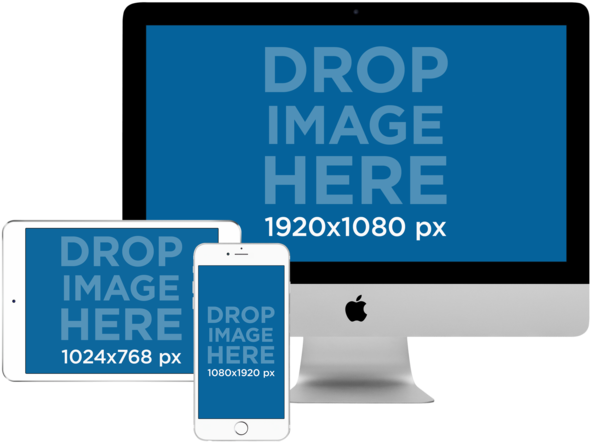 Imac Ipad Png Download - Mockup Imac Ipad Iphone (640x480), Png Download