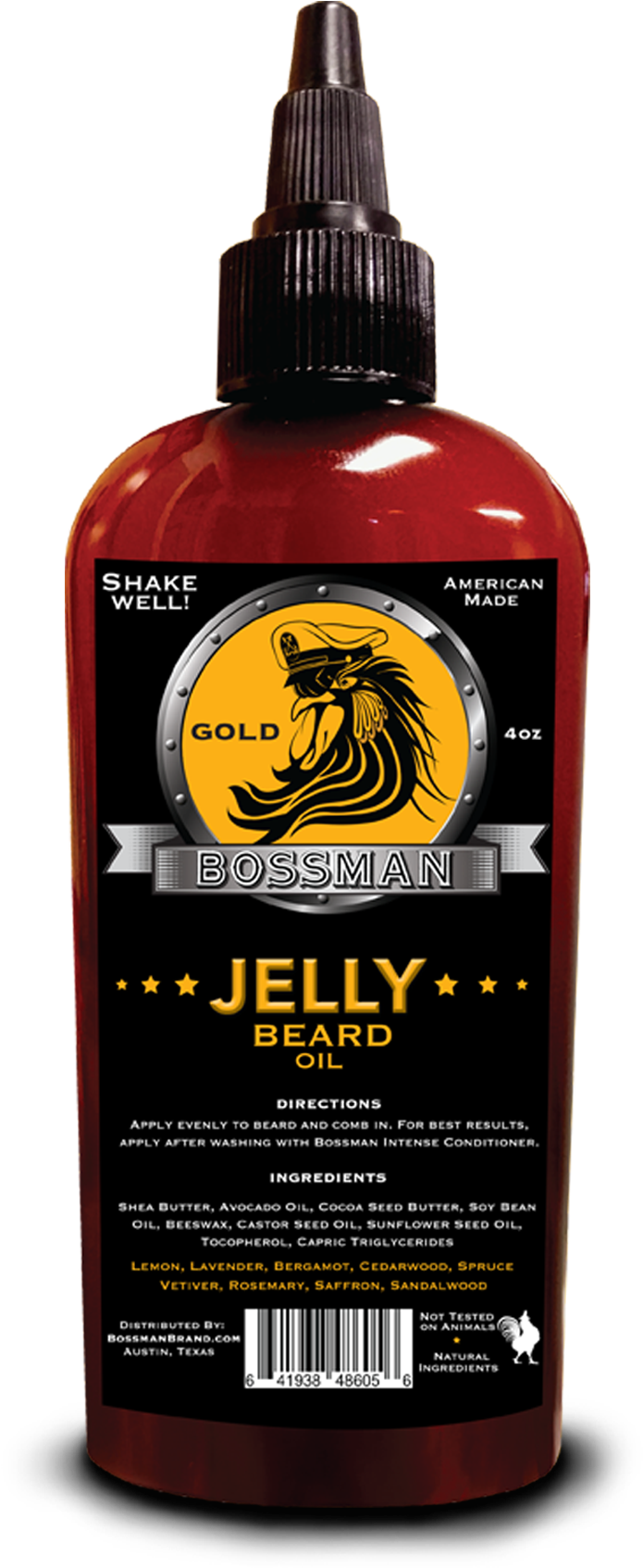 Jelly Beard Oil - Bossman Jelly Beard Oil - Gold (1800x1800), Png Download