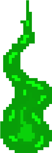Cursed Flame - Green Flame Pixel Art (230x570), Png Download