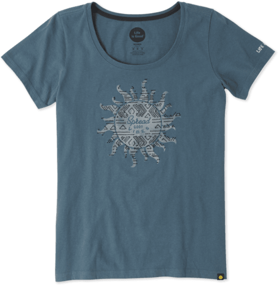 Women's Tribal Sun Creamy Scoop Tee - Active Shirt (570x570), Png Download
