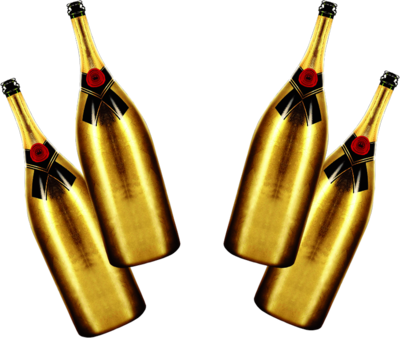 Psd Detail Official Psds Hd - Bottles Gold Png (400x338), Png Download