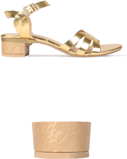 Gold Lace - Sandal (500x902), Png Download