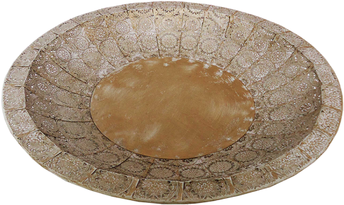 Bowl Wht Gold Discus Metal Lace 42cm - Plate (500x500), Png Download