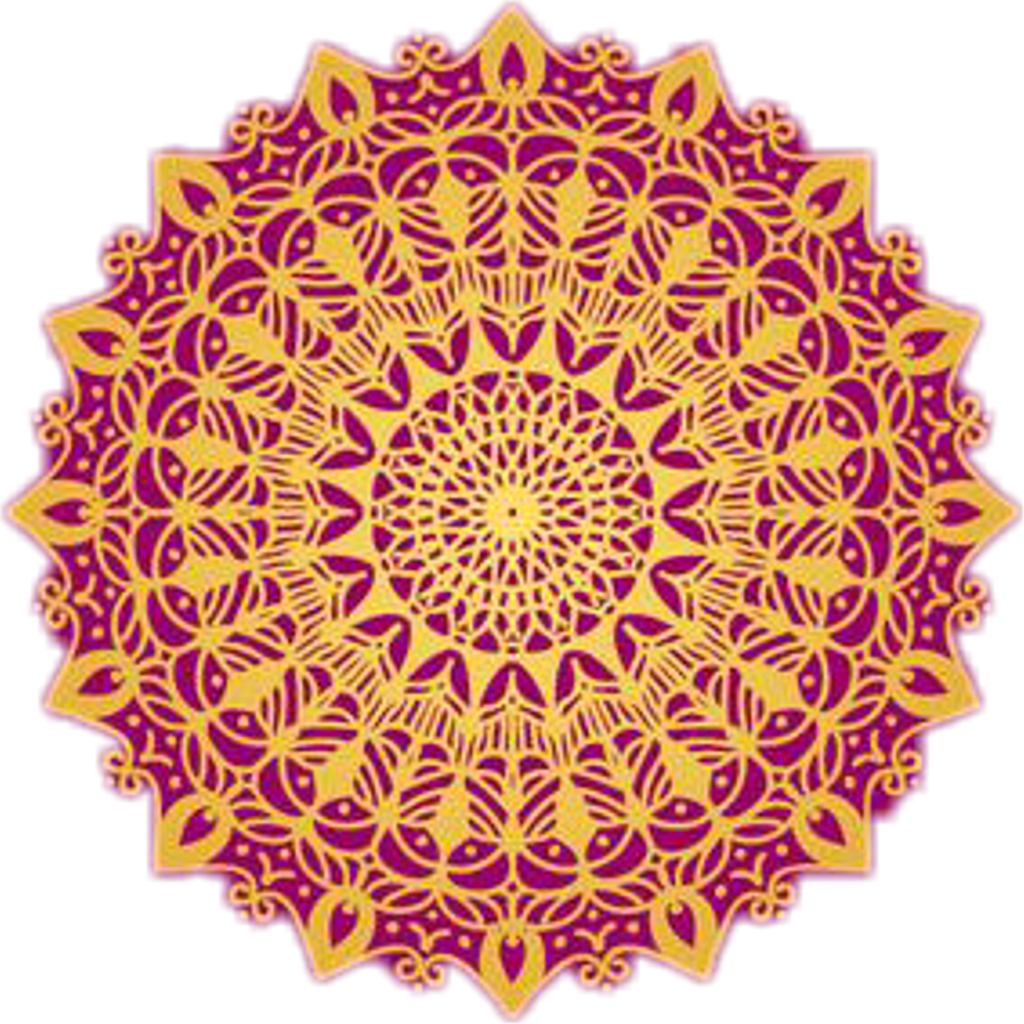 Sticker Purple Gold Lace Design Sun Flower Mandala - صور تزغلل العين متحركه (1024x1024), Png Download