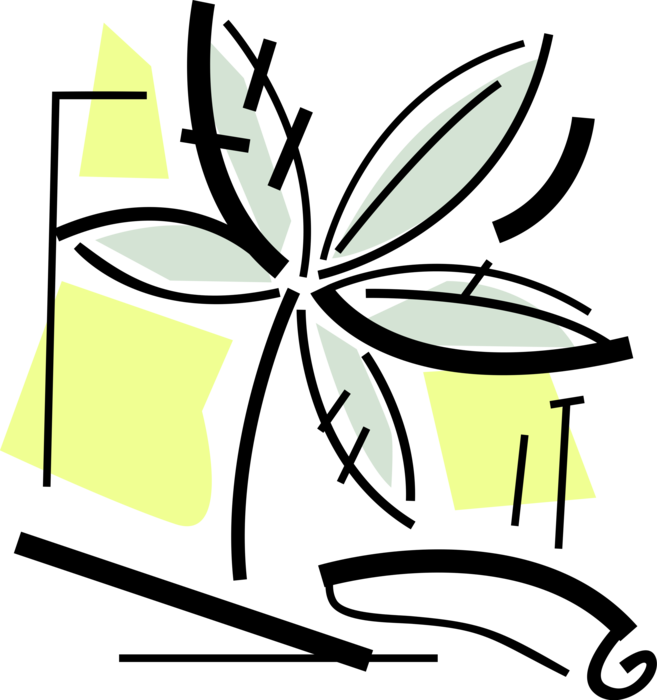 Vector Illustration Of Cannabis, Dope, Ganja, Weed, (657x700), Png Download