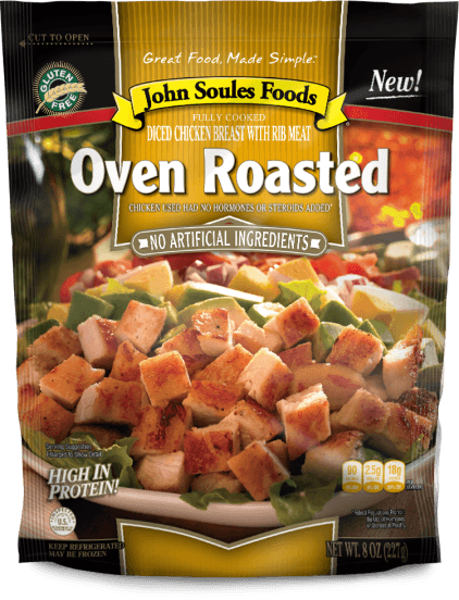 Oven Roasted Diced Chicken Breast - John Soules Oven Roasted Chicken (422x552), Png Download