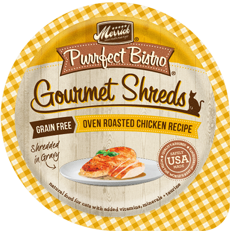 Purrfect Bistro Gourmet Shreds - Merrick Purrfect Bistro Gourmet Shreds Chicken Cat (650x748), Png Download