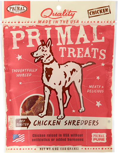Dry Roasted Chicken Shredders - Primal Dog Treats - Primal - Dog Care (554x575), Png Download