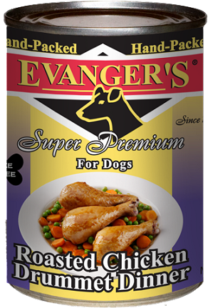 Evanger's Super Premium Roasted Chicken Drummet Hand - Evangers Roasted Chicken Drummette Dinner Canned Dog (360x450), Png Download