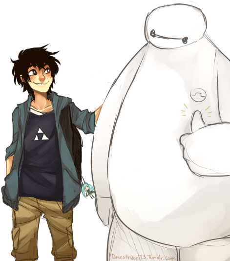 Art Tag Hiro Big Hero 6 Hiro Hamada Baymax - Big Hero 6 Ukiyo E (500x543), Png Download