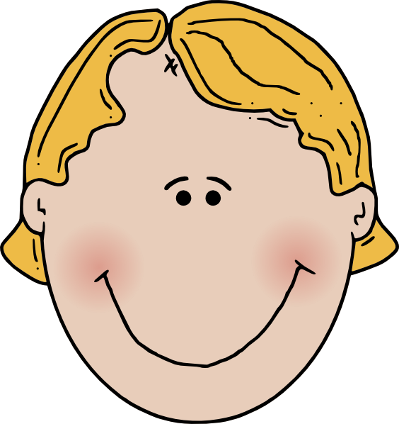Blank Face Outline Clip Art - Face Cartoon Black And White (564x598), Png Download