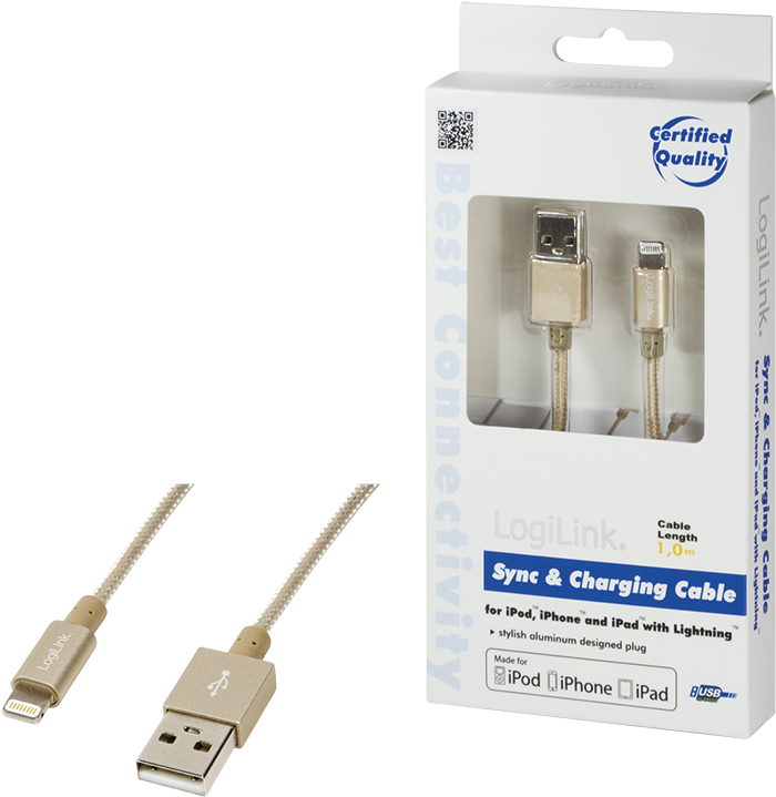 Image (png) - Logilink - Lightning Cable - Male Apple Lightning To (800x800), Png Download