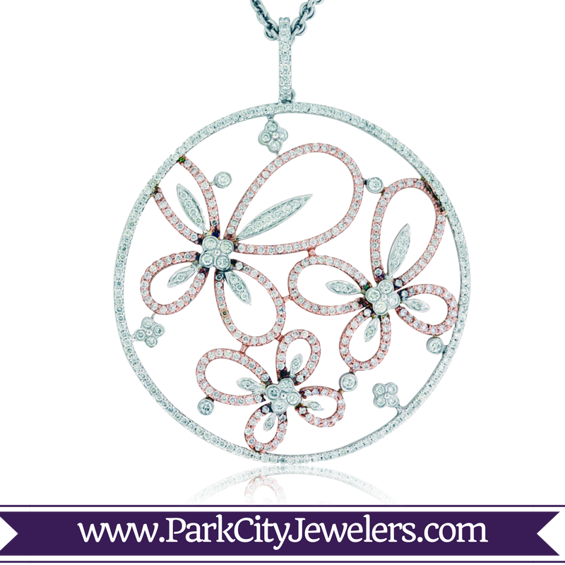 Diamond Circle And Arabesque Pendant With Chain - Green Amethyst Diamond White Gold Ring (800x800), Png Download