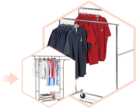 Garment Racks - Oem Heavy Duty Salesman's Rack - Collapsible Garment (454x380), Png Download