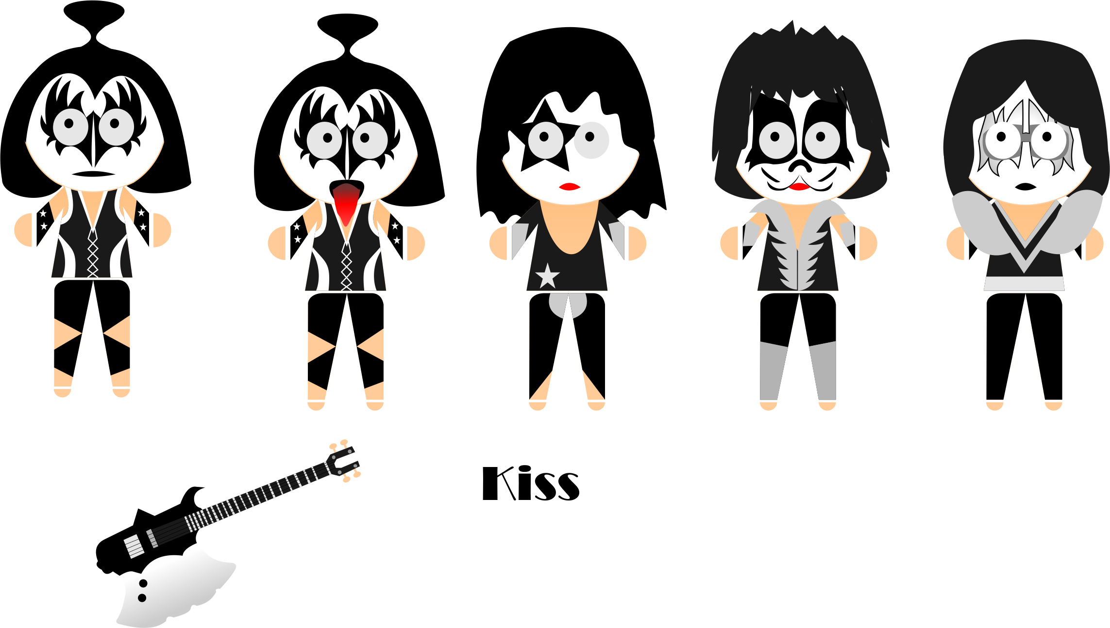 Personagem-kiss - T-shirt (2286x1295), Png Download