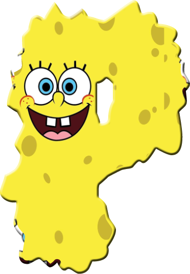 Alfabeto De Bob Esponja Derretido - Sponge Bob (372x535), Png Download