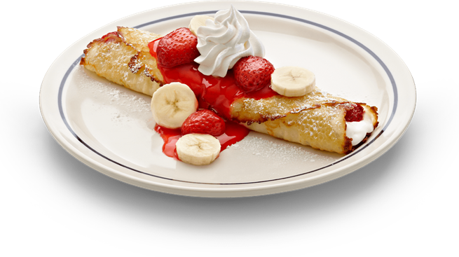One - Strawberry Crepes Png (655x367), Png Download