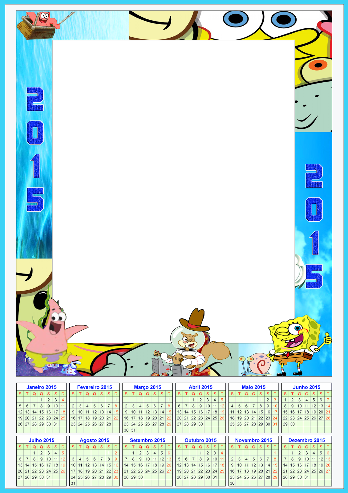 Calendário 2015 Png/psd - Cartoon (1130x1600), Png Download