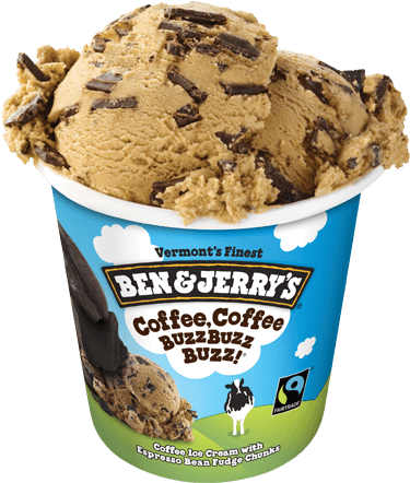 Coffee, Coffee Buzzbuzzbuzz ® Pint - Ben And Jerry's Ice Cream (374x479), Png Download