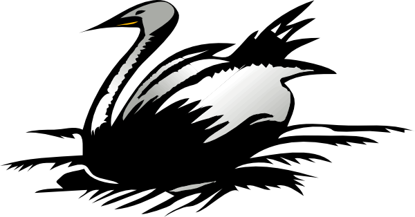 Resting Swan Png Clip Art (600x314), Png Download