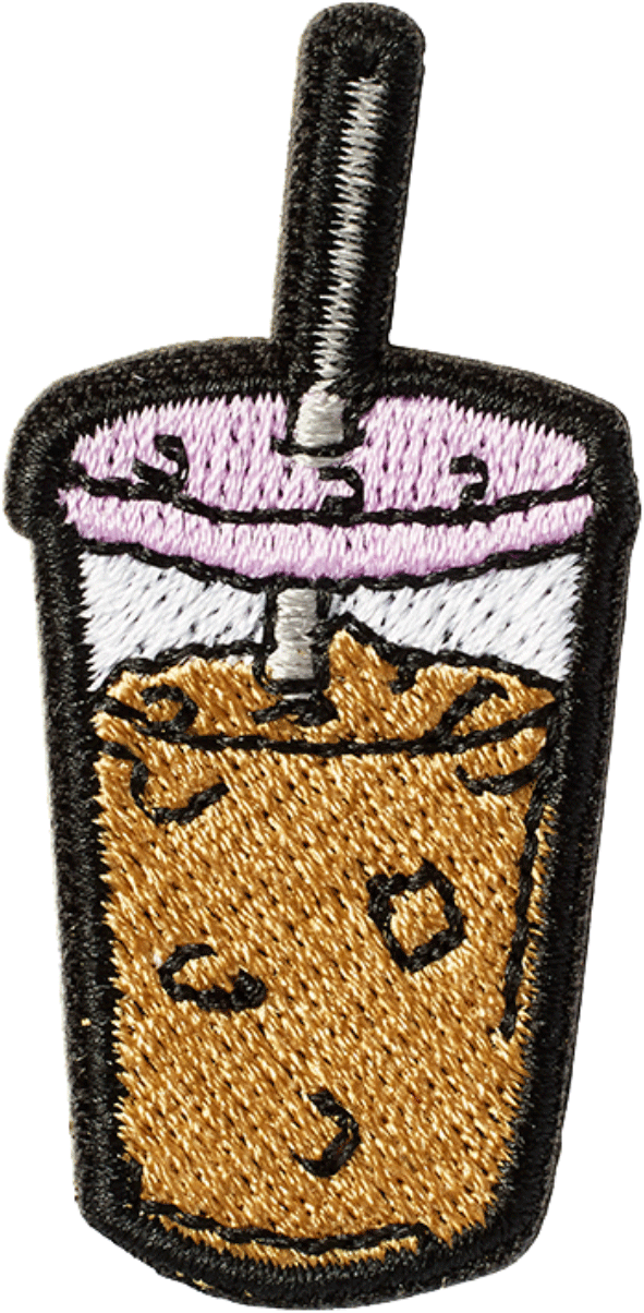 Iced Coffee Sticker Patch - Iced Coffee Patch (591x1204), Png Download