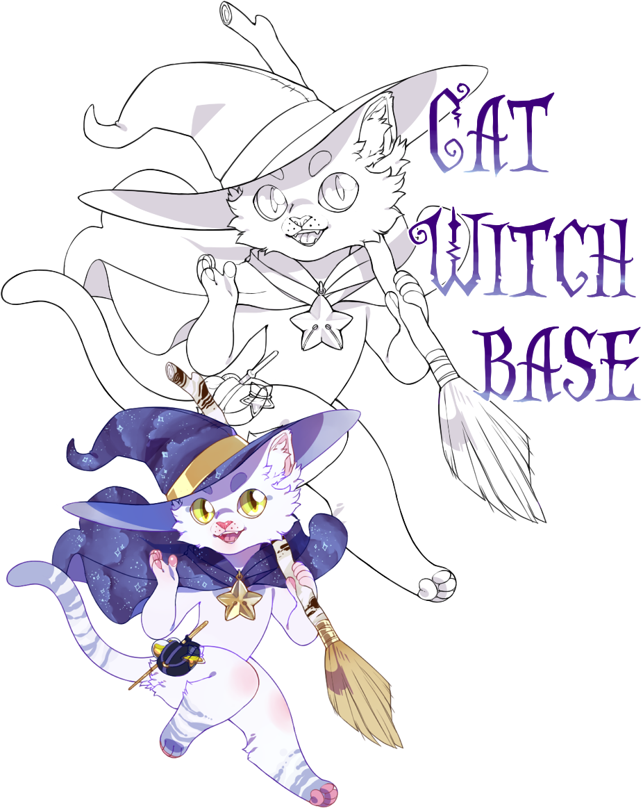 Witch Cat Base Gatorbite Fur Affinity Dot Net Png Human - Cat (944x1178), Png Download