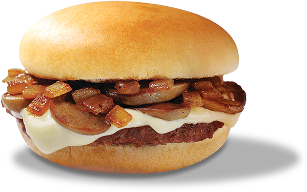 Mushroom Swiss Burger - Fast Food (600x600), Png Download