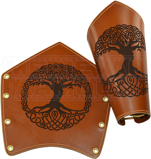 Celtic Tree Of Life Arm Bracers - Colored Tree Of Life Tile Coaster (550x550), Png Download