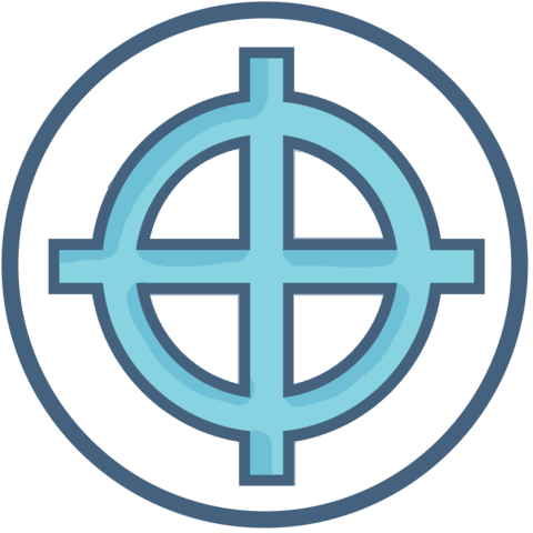 Solar Cross - Zahnrad Comic (480x480), Png Download