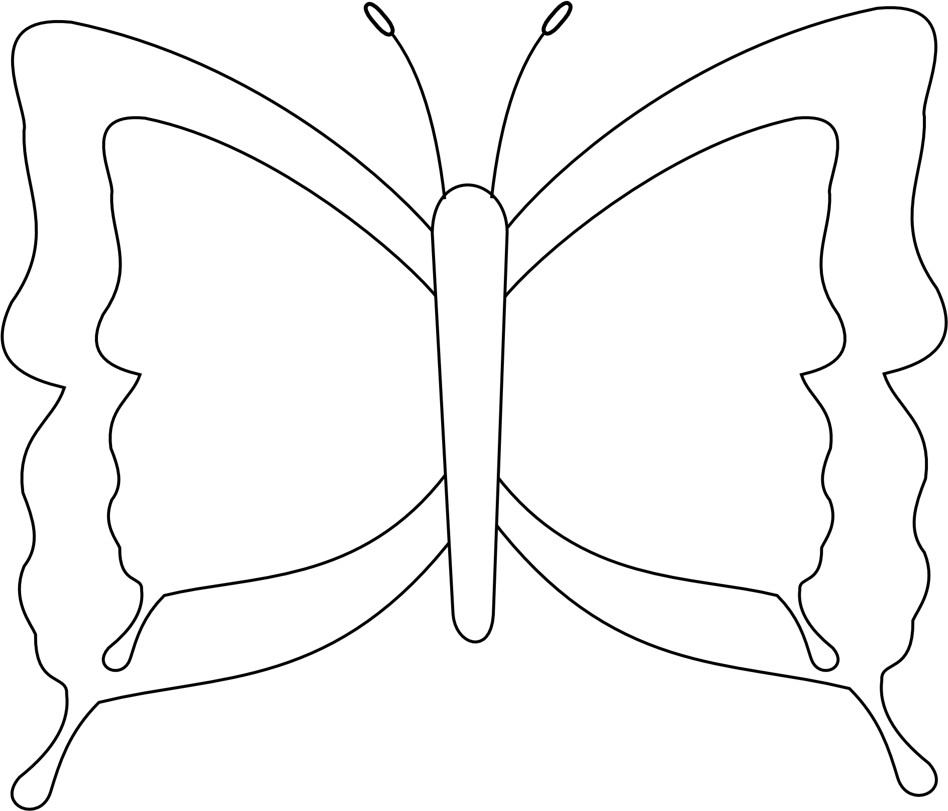 Butterfly Clip Art Black And - Clip Art Png Illustrator (1969x1952), Png Download