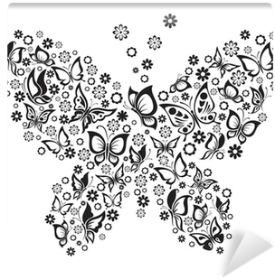 Vector Illustration Of Black And White Butterflies - Butterflies Heart - Gourmet Rubber Stamps Cling Stamps (400x400), Png Download