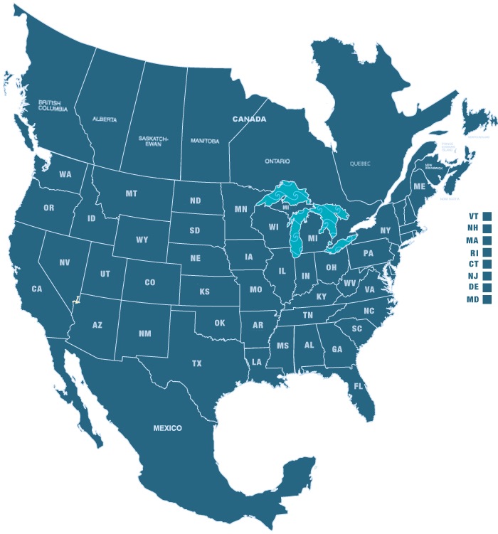 Usa Canada Mexico Map (700x751), Png Download