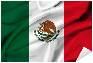 Vinilo Pixerstick Ondeando Bandera Mexicana - Elektroplate Mex-oval Mexican Flag Oval Auto Chrome (400x400), Png Download