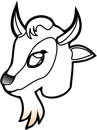 Goat Head Black White Stuffed Animal 37 - Cau Lac Bo Bong Da (444x444), Png Download