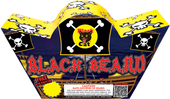 Black Beard 500g - Black Cat Fireworks (565x603), Png Download