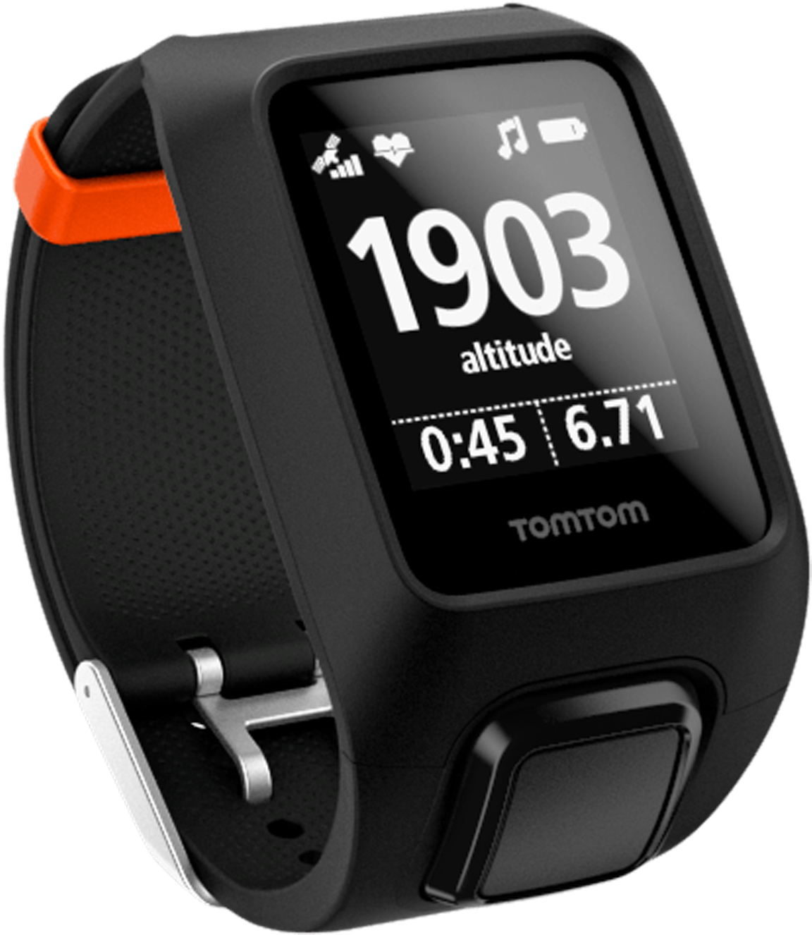 Tomtom Adventurer - Tomtom - Adventure Cardio + Music Gps Watch - Orange (882x580), Png Download