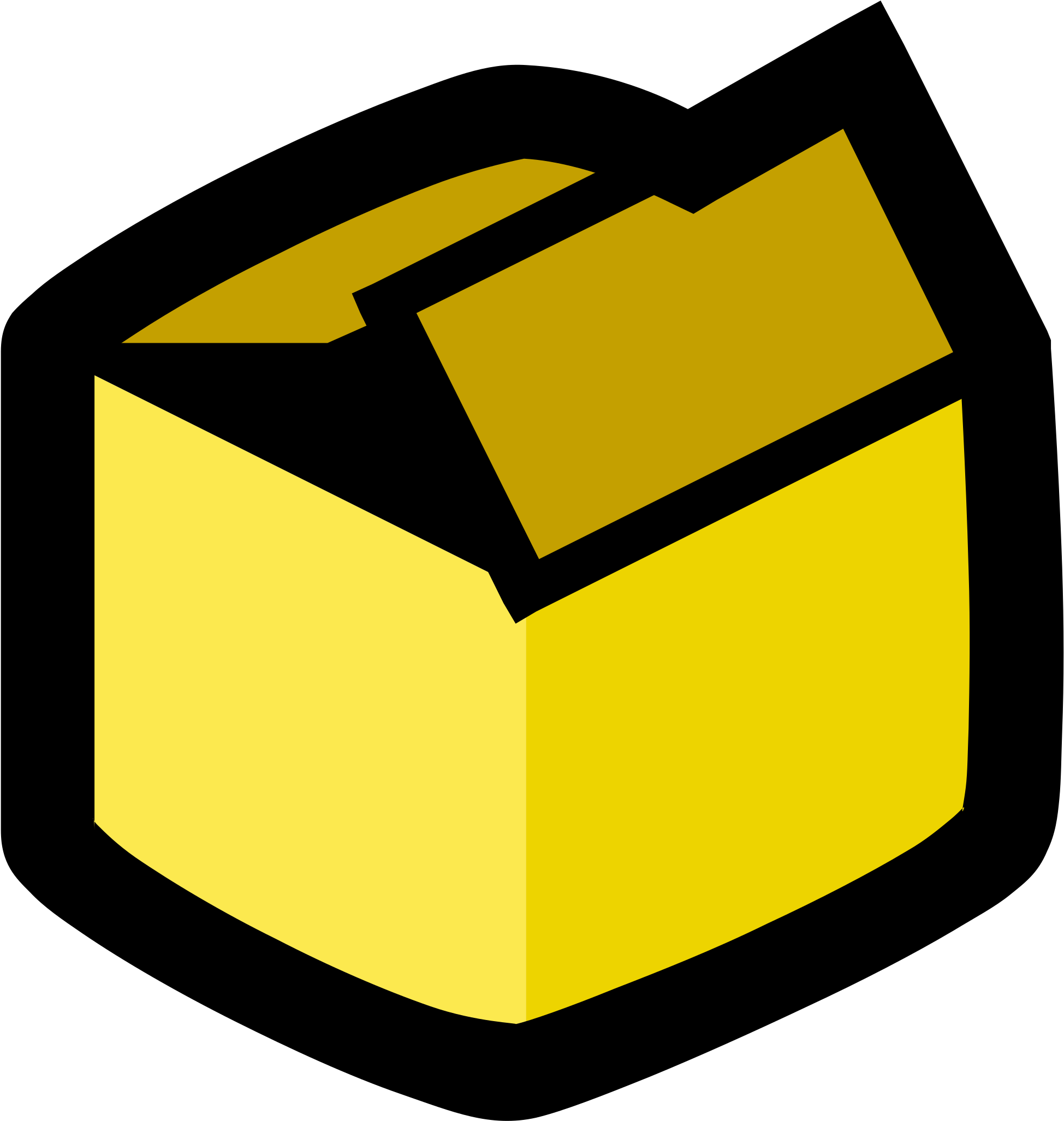 Box Clipart Small Box - Yellow Box Cartoon (2400x2400), Png Download