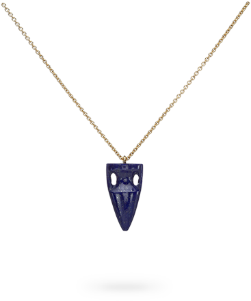 Pendant 925' Silver, Lapis Lazuli, Chain, Gold Finish - Pendant (400x450), Png Download
